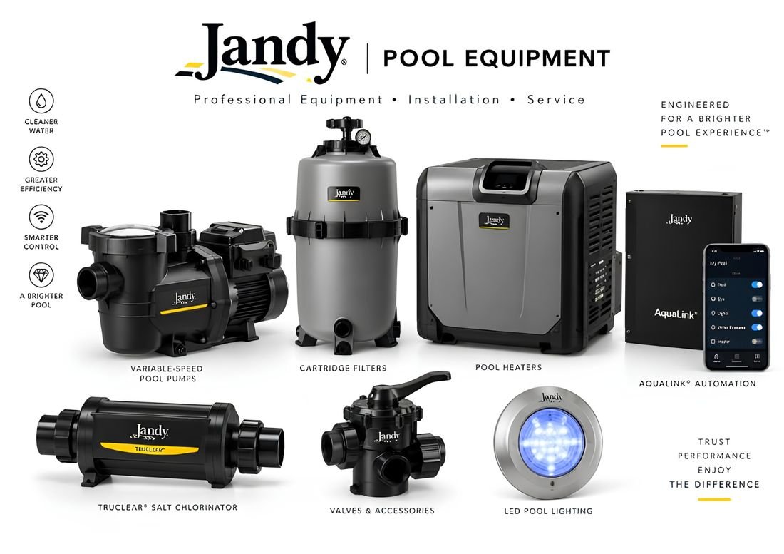 Jandy pool equipment: pumps, filters, and heaters